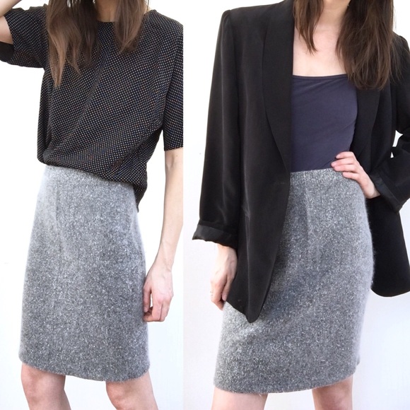 Vintage silk & angora pencil skirt - Picture 2 of 8